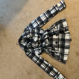 J2 by Jou Jou Junior's Plaid B/W Coat